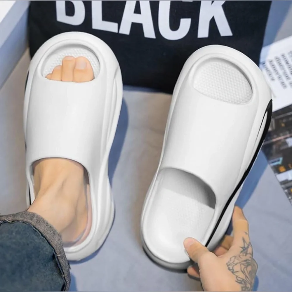 GSLMOLN Men's Solid EVA Chunky Slides Non Slip Quick-drying Open Toe Slippers